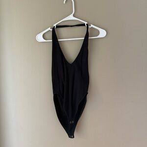 Black Plunging Bodysuit
